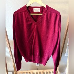 Lord Jeff 100% Cotton V-Neck Sweater XL – Made in USA | Classic Red Knit